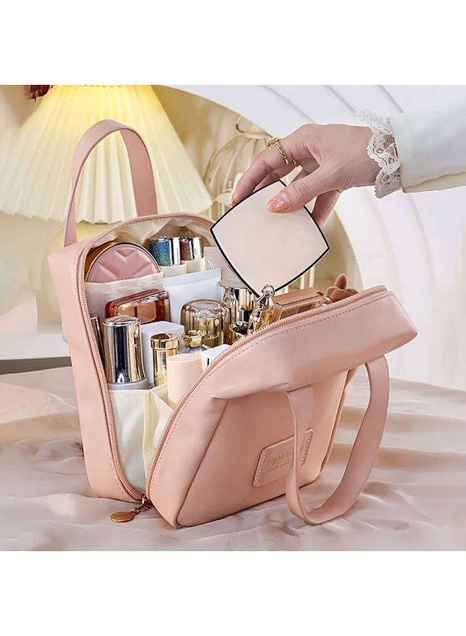 Pink Makeup Organizer Bag Large Capacity Cosmetic Case Travel Daily Beauty Storage - Image 5